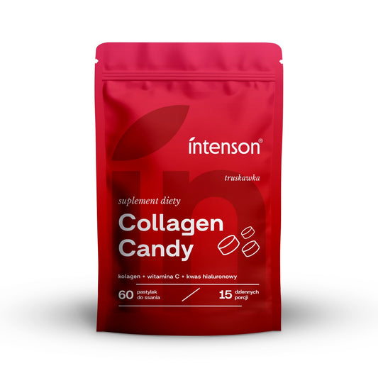 Intenson Supliment alimentar „Collagen Candy”, acadele, căpșuni, 60 buc.