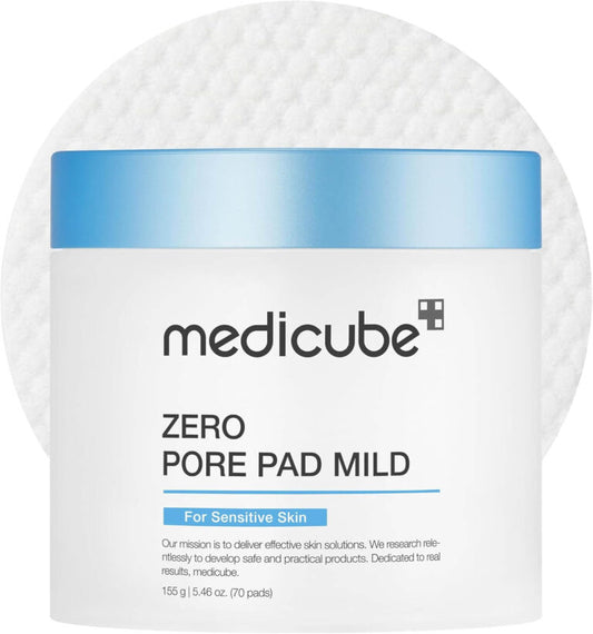 Medicube – Dischete de fata cu toner pentru exfoliere blanda, Zero pore pad mild, 70buc
