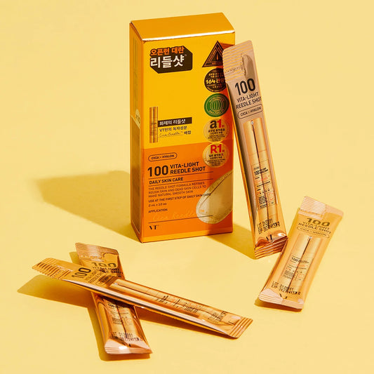 VT COSMETICS 100 Vita-Light Reedle Shot Face Serum - brightness and hydration, 2ml x 10 pcs