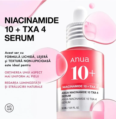 Anua Niacinamide 10%,  Txa 4% Ser pentru îndepărtarea petelor întunecate, 30 ml