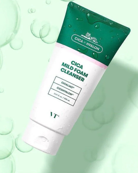 VT Cosmetics Cica Mild Foam Cleanser, Facial cleansing foam with Centella Asiatica, 300ml