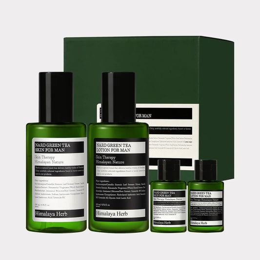 Nard Himalaya Herb Set pentru bărbați Green Tea Skin &amp; Lotion, 2*200ml