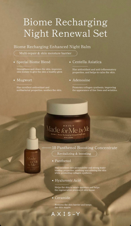 AXIS-Y Biome Set de noapte pentru regenerare, balsam si serum, 80 ml + 8 ml