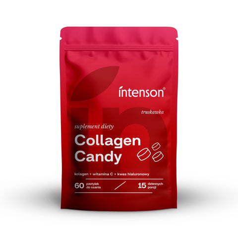 Intenson Supliment alimentar „Collagen Candy”, acadele, căpșuni, 60 buc.