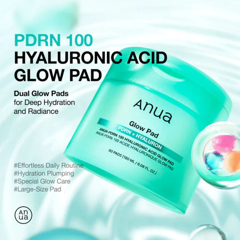 Anua,Dischete hidratante PDRN 100 Hyaluronic Acid Glow Pad, 60pads