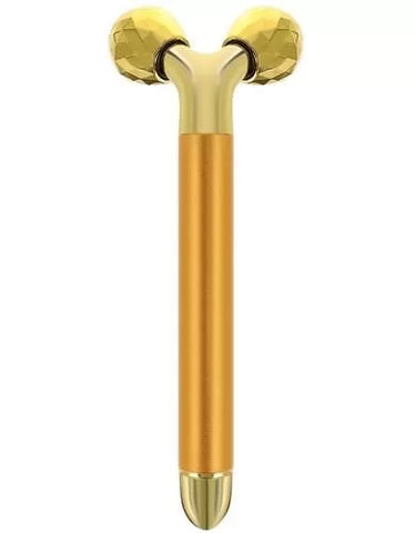 Roller facial 24k Golden Pulse Facial Face Massager Electric 3D. Incarcare cu baterie AA