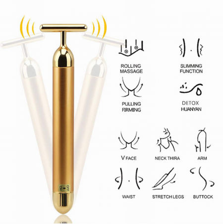 Aparat lifting facial, 24 K impotriva ridurilor, cu vibromasaj