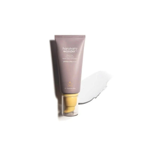 HARUHARU WONDER, BLACK RICE PURE MINERAL RELIEF DAILY SUNSCREEN SPF50+/PA++++ - Crema Cu Protectie Solara Fara Parfum Pentru Pielea Sensibila, 50 ml