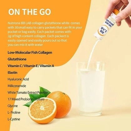 BB Lab Pudra de Colagen marin Low Molecular Collagen Glutathione White, 2gx30 plicuri