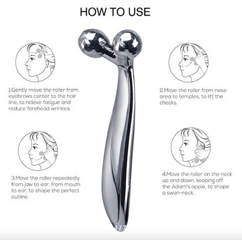 Massager Roler Facial Cu 3-d Bile