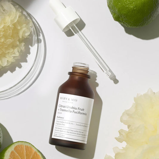 Mary and May Serum vegan cu absorbtie rapida Citrus Unshiu + Tremella Fuciformis, 30 ml