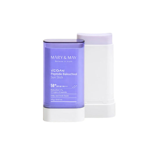 Mary and May Stick de protectie solara SPF50+ PA++++ cu peptide si backuchiol, 10 g