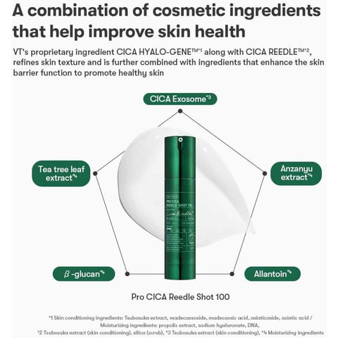 VT COSMETICS Pro Cica Reedle Shot 100 Face Serum - hydrating and soothing, 50 ml