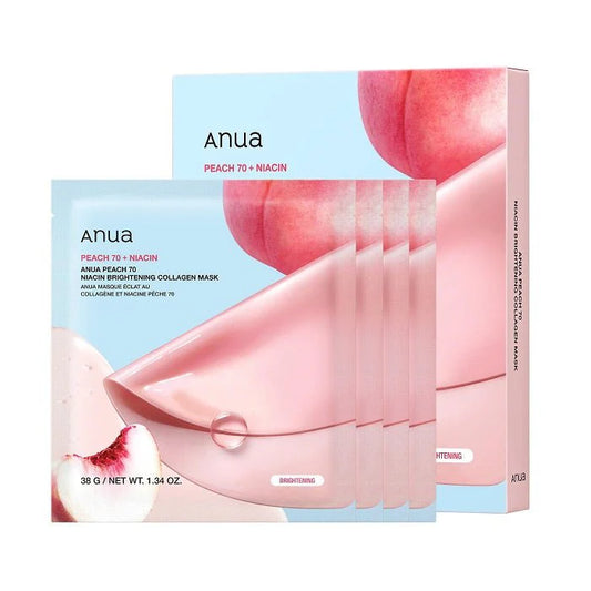 Anua, PEACH 70 NIACIN BRIGHTENING COLLAGEN MASK, Hydrating and Brightening Mask 1 pc.