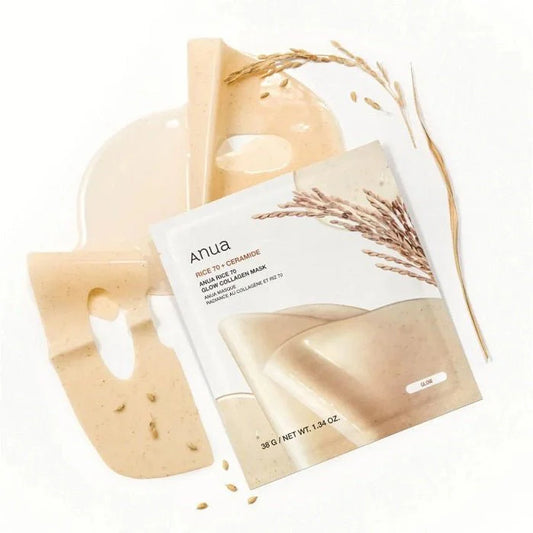 Anua, RICE 70 GLOW COLLAGEN MASK, Brightening Mask 1 pc