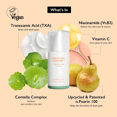 HARUHARU WONDER Centella 4% TXA Dark Spot Go Away Serum, ser de fata pentru luminozitate si calmare, 30 ml