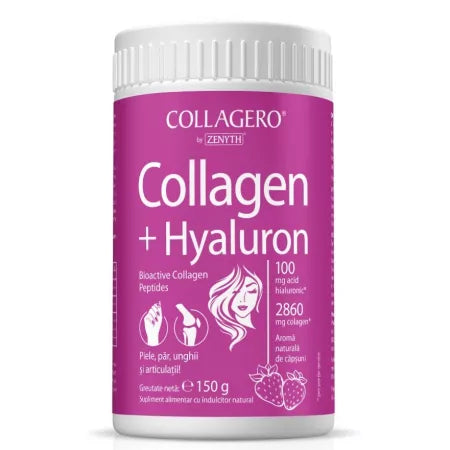 Zenyth Colagen + Acid Hialuron cu aroma de capsuni, 150 g