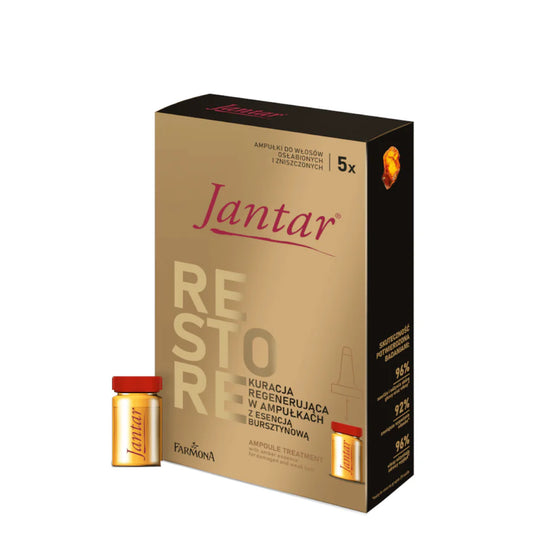Farmona Tratament pentru par Jantar, ampule cu esenta de chihlimbar, regenerare si fortifiere, set 5x5ml