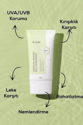 IUNIK, Centella Calming Daily Sunscreen SPF50+ PA++++, crema cu protecție solară, 60 ml