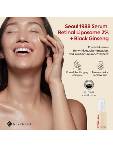 KSecret Seoul 1988 Retinal Serum cu 2% retinal lipozomal si ginseng negru, 30ml
