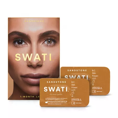 Swati Lentile de contact colorate nuanta Sandstone Brown ,1 Luna, 2 bucati