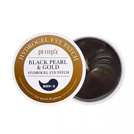 Petitfee Plasturi pentru ochi cu pulbere de perle negre si aur 60 bucati