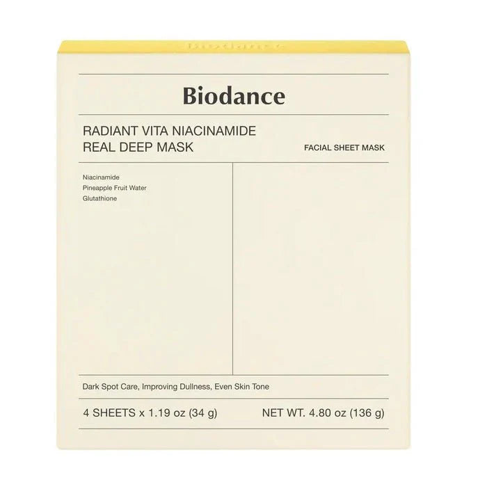 Biodance, RADIANT VITA NIACINAMIDE REAL DEEP MASK - Gel Mask With Niacinamide And Glutathione, 1 pc.