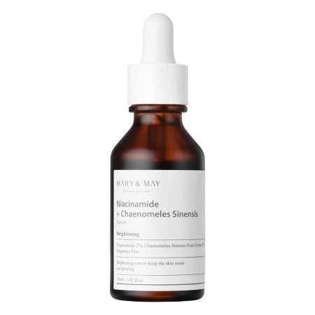 Mary and May Serum vegan cu absorbtie rapida Niacinamide + Chaenomeles Sinensis, 30 ml