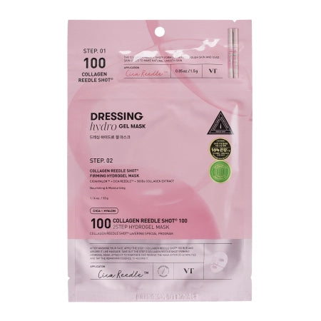 VT Cosmetics Collagen Reedle Shot 100 2Step Mask - Hydrogel face mask for firmness, 1.5g + 33g