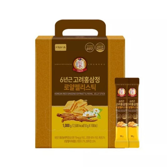 JUNGWONSAM Supliment cu Extract de ginseng roșu coreean și baton de lăptișor de matcă, 10 plicuri