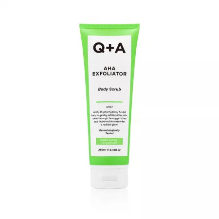 Q+A Scrub pentru corp cu AHA Exfoliator, 250 ml