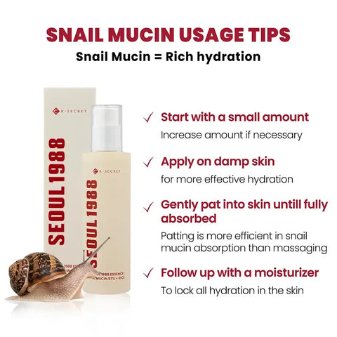 KSECRET Esenta Seoul 1988 cu 97% mucină de melc și orez, 100ml