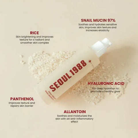 KSECRET Esenta Seoul 1988 cu 97% mucină de melc și orez, 100ml