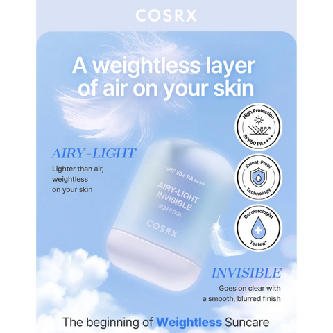 Cosrx Stick hidratant pentru protectie solara cu SPF 50+, 19 g