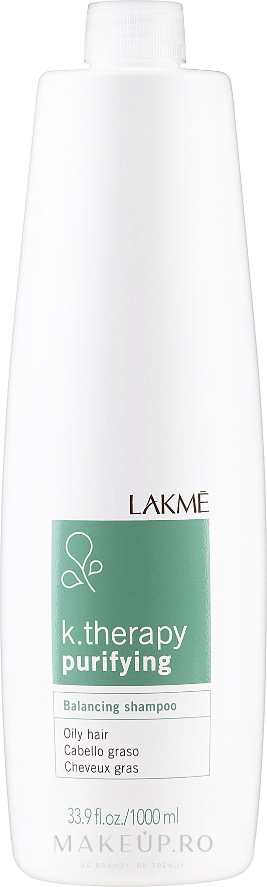 Lakme K.Therapy Sampon pentru par gras, Purifying shampoo, 1000ml