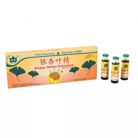 Yongkang International China Fiole cu Ginkgo Biloba, 10 fiole
